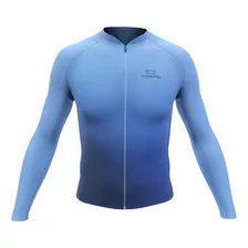 Camisa Ciclismo Sport Márcio May Manga Longa Degrade Sky