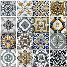 Adesivo Azulejo Português Ladrilho 15 X 15 Cm Com 36 Unid