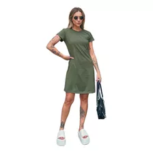 Vestido T-shirt Camisetão Aveloz Verde Militar