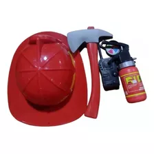 Set De Bombero Con Casco Juego Para Niños