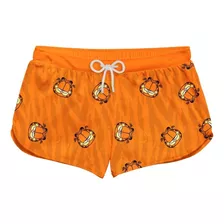 Short Praia Feminino Garfield Gatinho Desenho Ref0241