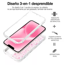 Funda Para iPhone Uso Rudo Tres Piezas Mujer Brillantes 360