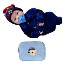 Bebê Tipo Reborn Menino Príncipe Acessórios 45cm Bolsa Mater