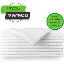 Pano De Chão Grande Branco Alvejado - Verdecasa - Pano Para Limpeza Pesada - Kit Com 10 Unidades De Pano De Chão Branco Grosso