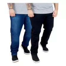 Kit 2 Calça Jeans Masculina Tamanho Grande Plus Size