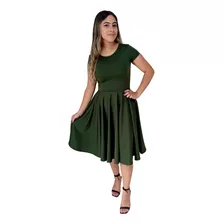 Vestido Godê Rodado Midi Moda Evangélica 