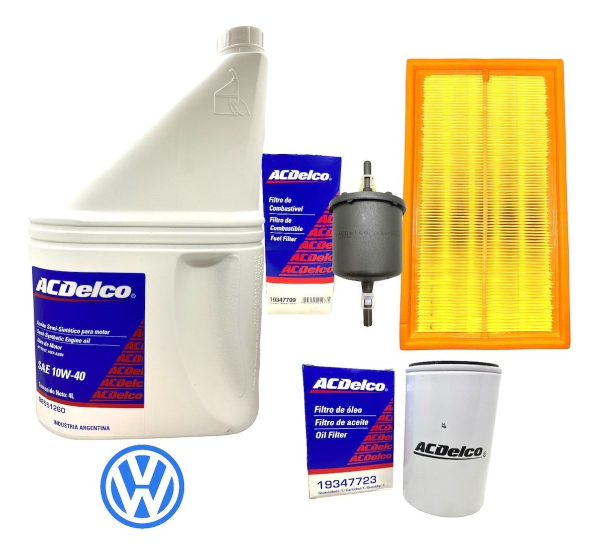 Kit Cambio De Aceite Acdelco 10w40 + 3 Filtros Gol Power Gol