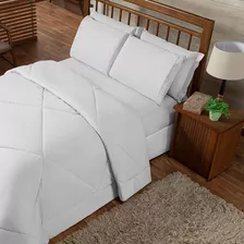 Roupa De Cama + Lençol Dupla Face Casal Box 6 Pçs Edredom 