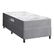 Cama Box Solteiro Colchão Espuma Egito 88x57cm Cinza/branco Cor Cinza