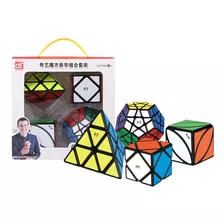 Kit Box Cubo Mágico Qiyi Pyraminx Megaminx Skewb Maple Ivy