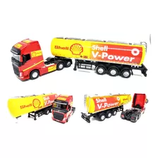 Miniatura Caminhão Volvo Fh 500 + Carreta Baú E Tanque 1/64