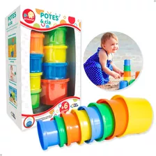 Brinquedo Educativo Bebê Diversão Infantil Pote De Empilhar Cor Colorido