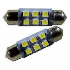 Par De Lampada Automotiva Led Torp 6smd 36mm Branca 12v