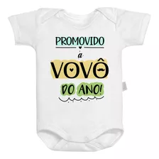 Body Baby Bebê Branco Roupinha Promovido A Vovô Do Ano