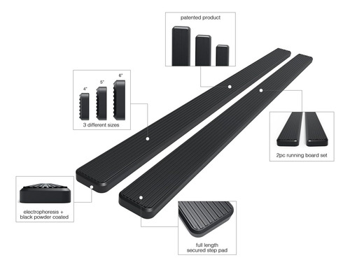 Running Board 5  Black Compatible With Jeep Liberty 2008-201 Foto 5
