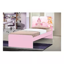 Cama 1 Plaza - Muebles Web - Colchon 188x88 - Modelo Princesa - Rosa