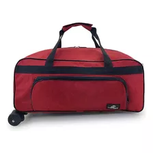 Bolsa Mala Bagagem Mão Bordo Média Viagem Com Rodinha Cor Vermelho Escuro Mescla