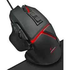 Mouse Gamer Fury Para Jogo Com Fio Usb Led Rgb 2400dpi Preto