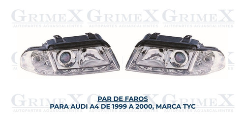 Par Faro Audi A4 1999-99-2000-00 Tyc Ore Foto 2