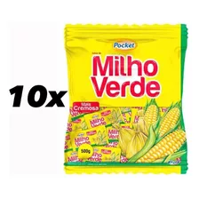10x Bala De Milho Verde Cremosa Pocket 500g - Festa Junina
