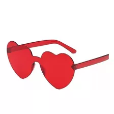 Óculos De Coração Adulto Lolita Transparente Vermelho