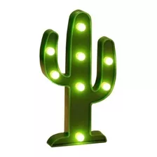 Lampara Led Cactus Luminoso Para Mesita De Luz Color De La Estructura Verde Oscuro