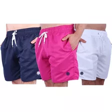 Kit 3 Shorts Mauricinho Masculino Tactel Esportivo Coloridos