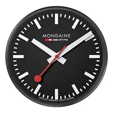 Mondaine A990.clock.64sbb Reloj De Pared Esfera Negra Marco 