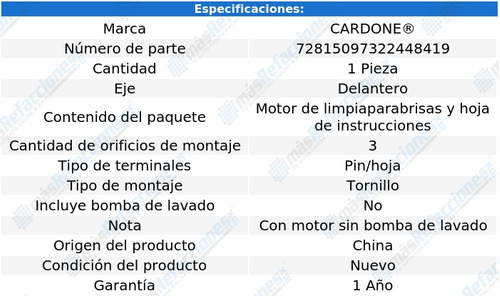 Motor Limpiaparabrisas Delantero Chevrolet Lumina Apv 90-96 Foto 5