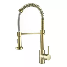 Torneira Pia De Cozinha Gourmet Flexível Giratória Spray Misturador Monocomando Luxo De Mesa Luuk Young 9109d Cor Dourado