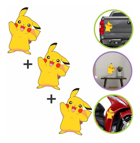 Adesivo Desenho Pokemon Pikachu Resinado