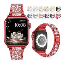 Malla Para Apple Watch Series1-7 Brillos Rojo 38/40/41mm