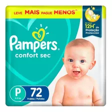 Fralda Pampers Confort Sec P Com 72 Unidades