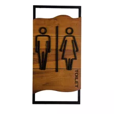 Plaquinha Indicativa Banheiro Masculino E Feminino Mdf