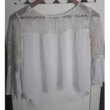 Blusa Flor Cuesta Blanca Mujer 