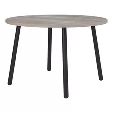 Mesa Comedor Lag Circular Con Patas Circular Negro Tapa Blanco Lavado