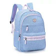 Mochila Feminina Jeans Com Glitter Reforçada Lançamento 2024