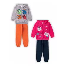 2 Conjunto Infantil Moletom Menina Menino Roupa Atacado