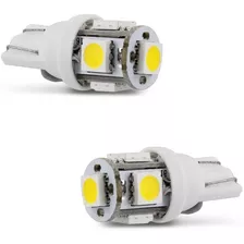 Par De Lâmpadas Led T10 5 Leds 5000k 