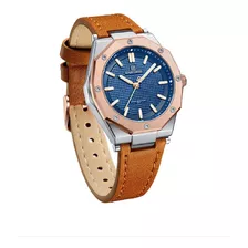 Reloj De Dama Azul Caqui Elegante Y Casual Diseño De Vestir