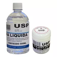 Kit Vaselina Solida Liquida Farmacêutica Usp Pura Sem Cheiro