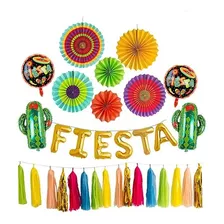 Kit Set Decoración Fiesta Mexicana Girasoles Globos 