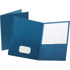 Folder Oxford 57502 Carta Plastificado Azul Kromekote 25 Pzs