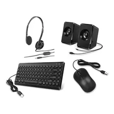 Kit Combo Teclado Mouse Parlantes Auriculares Pad