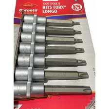 Jogo De Soquetes Bits Torx Longo 1/2 T-20 -t55 Corneta