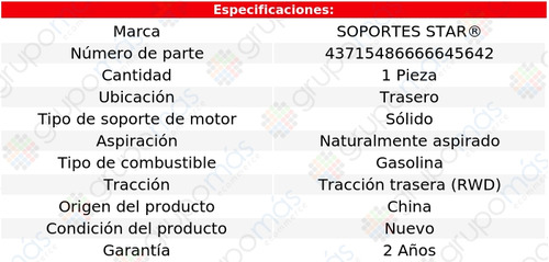 Soporte De Motor Trasero Soportes Star 604 V6 2.8l 1981 Foto 2