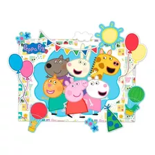 Kit Decorativo Peppa Pig 64x45cm + Personagens Destacáveis Cor Estampado