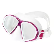 Visor Mascara Bonassi Athena Camu Apnea, Buceo O Pesca Color Blaco/rosa