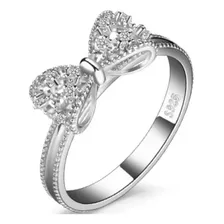 Anillo Mujer Oferta 15 Compromiso Moño Zircones Plata 925 