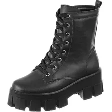 Bota Plataforma Blogueira Coturno Chunky Tratorado Leve Prad